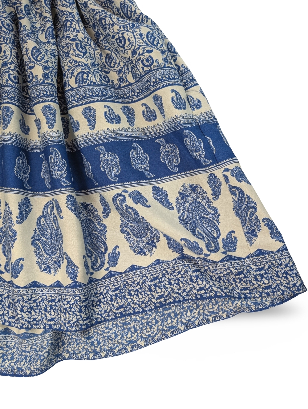 Band Of Gypsies Blue and White Paisley Strapless  Dress Size S Flowy Boho - Picture 4 of 6